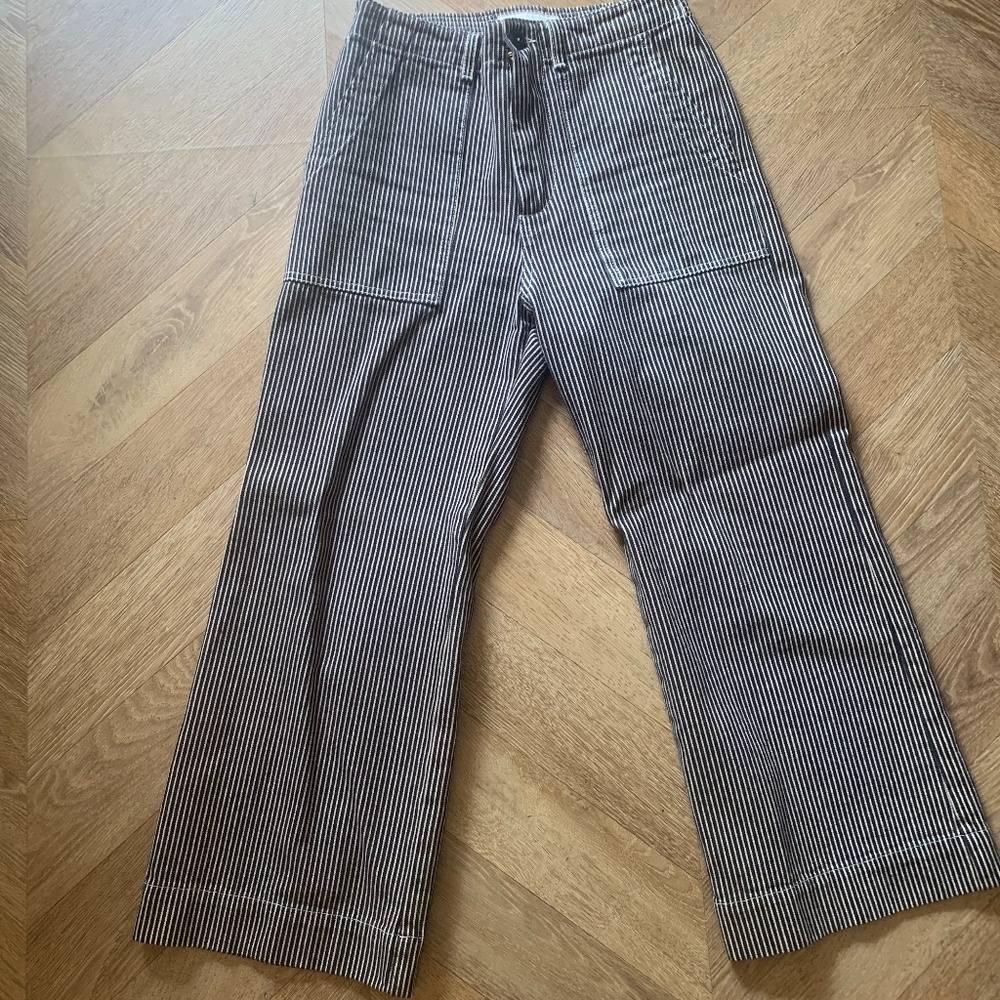"The Great" Pinstripe Denim Trouser